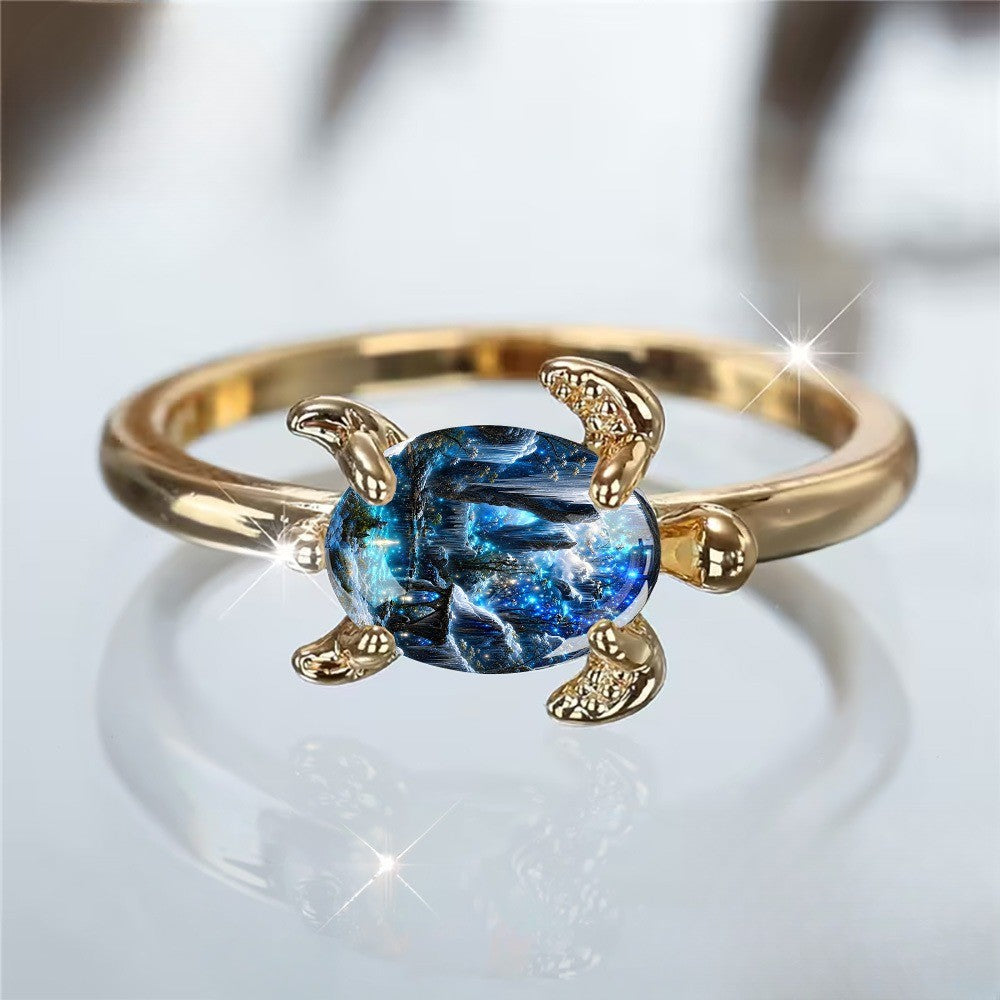 Starry Night Turtle Ring