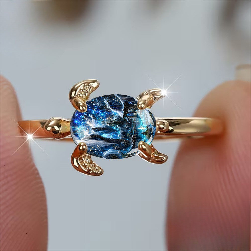 Starry Night Turtle Ring
