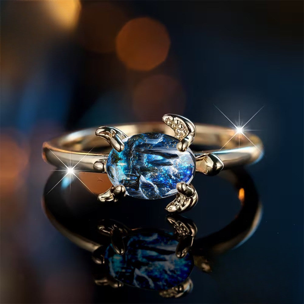 Starry Night Turtle Ring