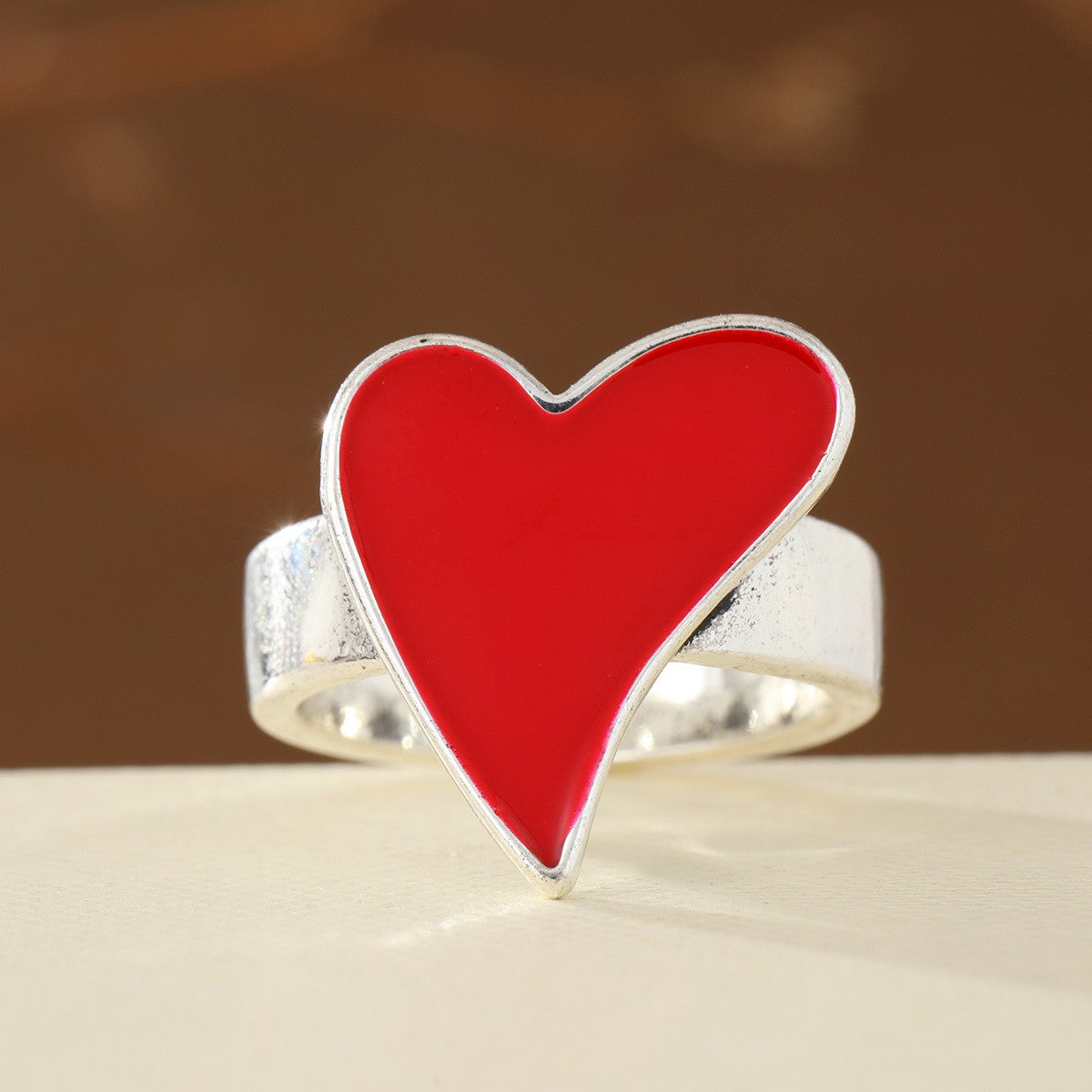 Red Heart Statement Ring