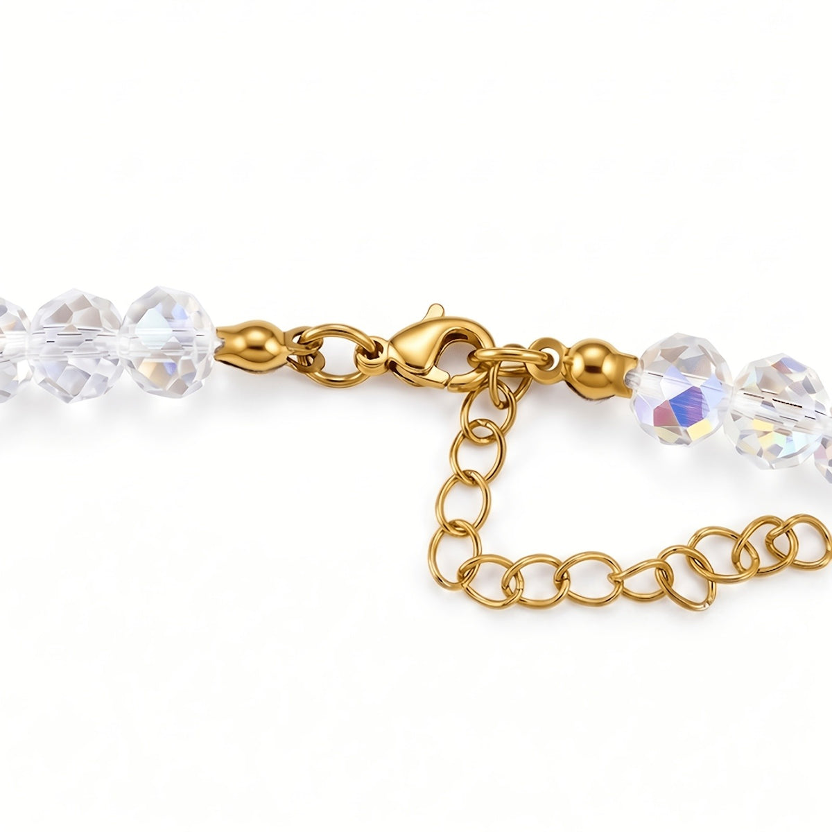 Yellow Heart Crystal Beaded Necklace