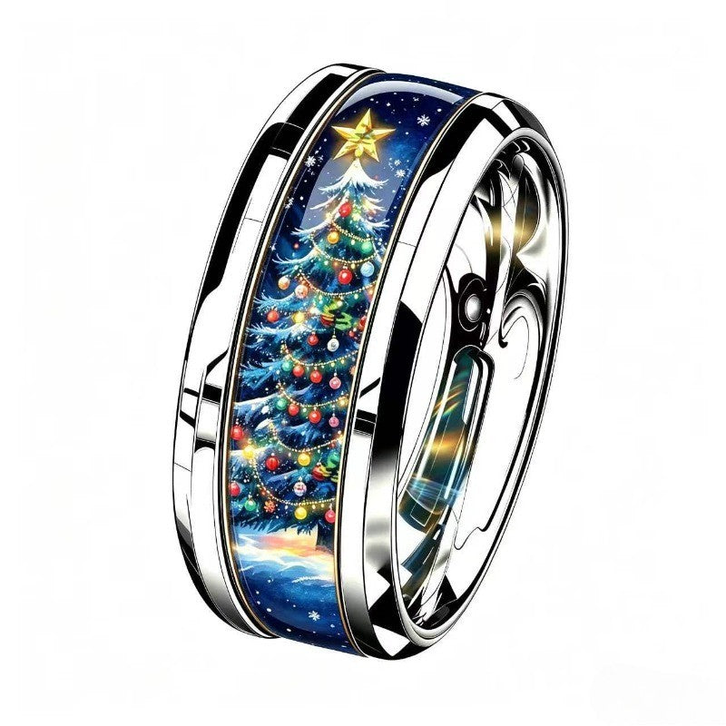 Christmas Tree Resin Ring