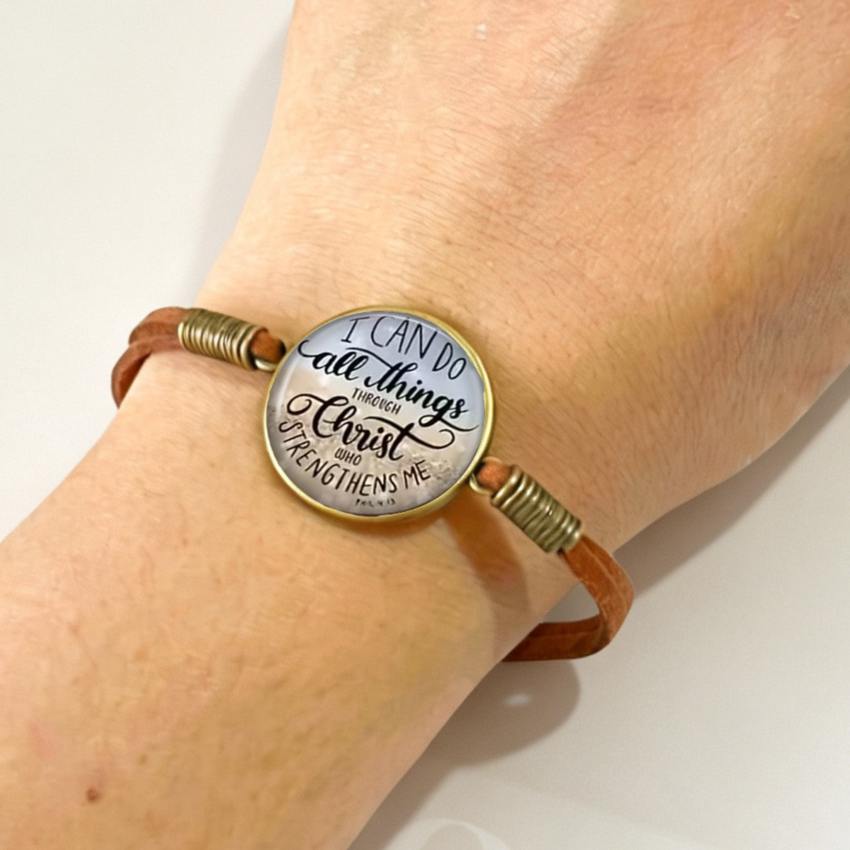 Scripture Round Charm Bracelet