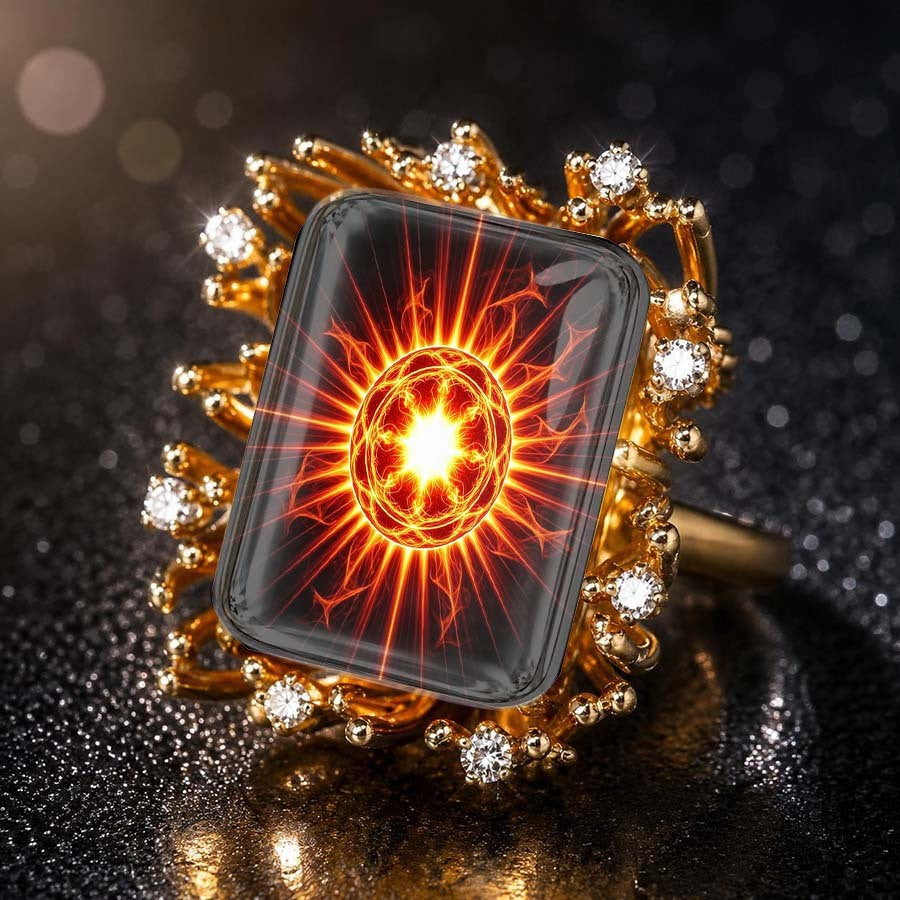 Radiant Sunburst Square Ring