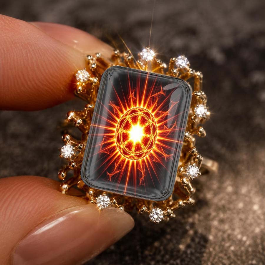 Radiant Sunburst Square Ring
