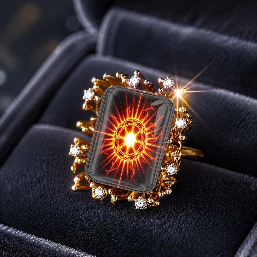 Radiant Sunburst Square Ring