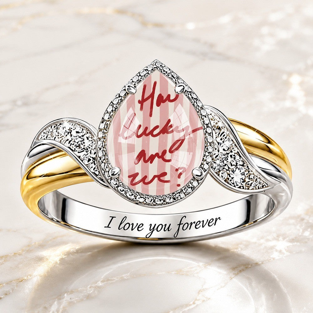 How Lucky Are We Teardrop Ring