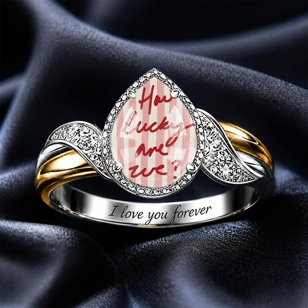 How Lucky Are We Teardrop Ring