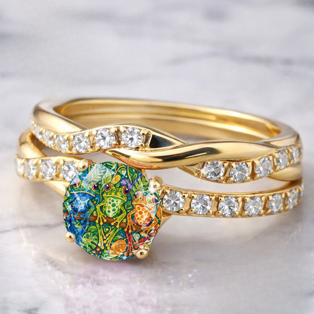 Colorful Frog Twist Ring