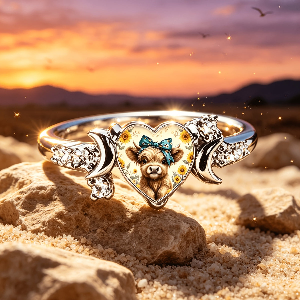 Heart Calf Portrait Ring