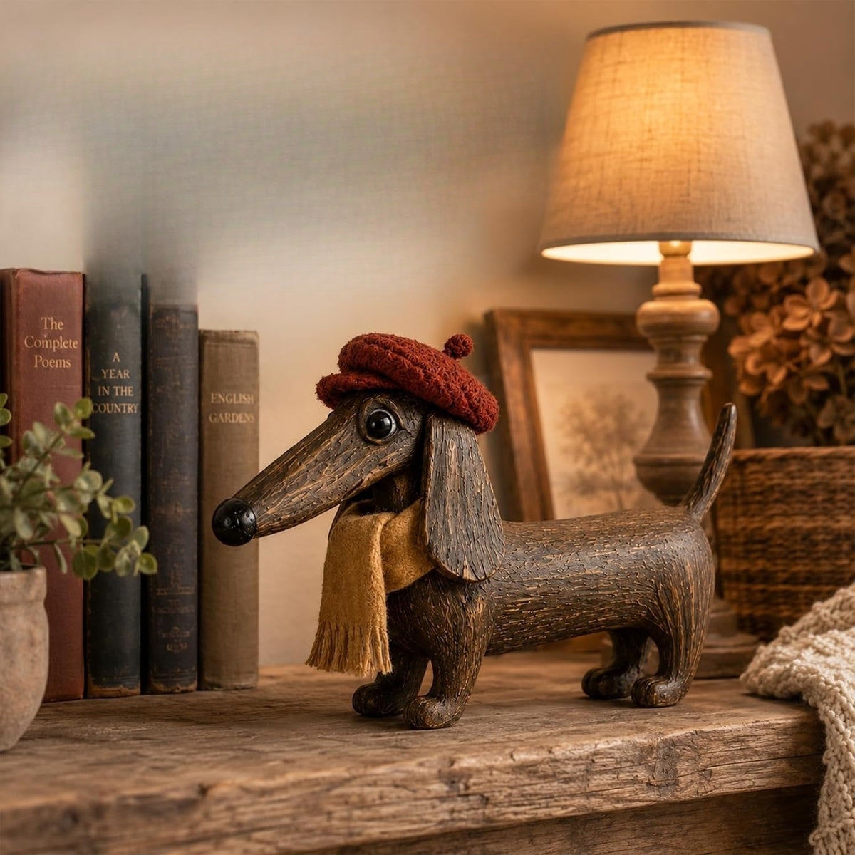 Rustic Dachshund Figurine