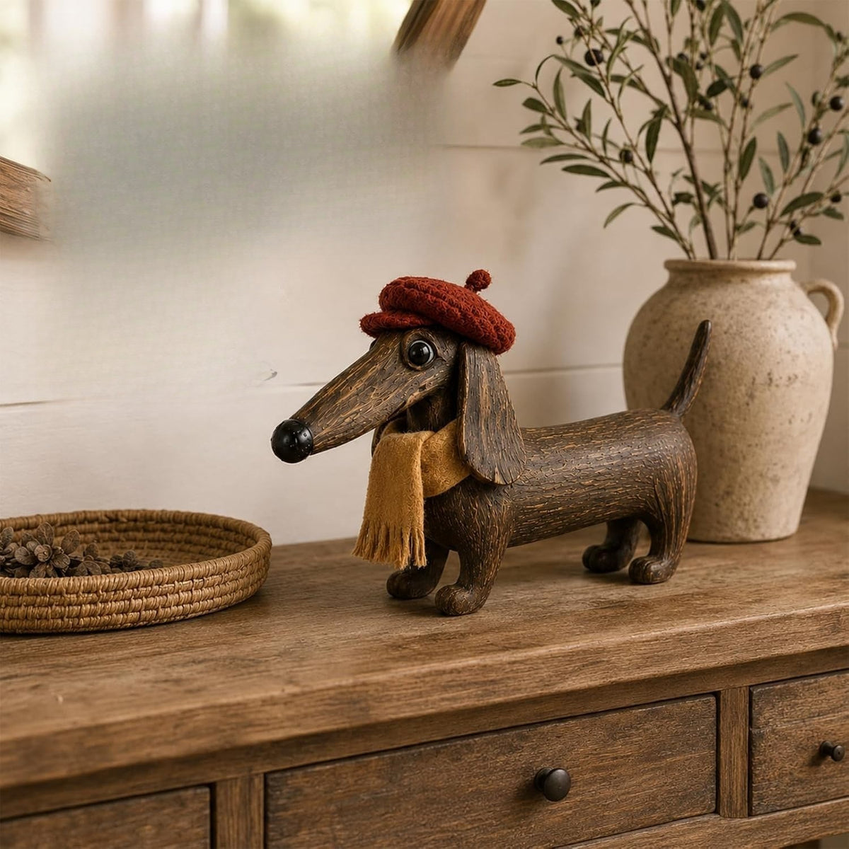 Rustic Dachshund Figurine