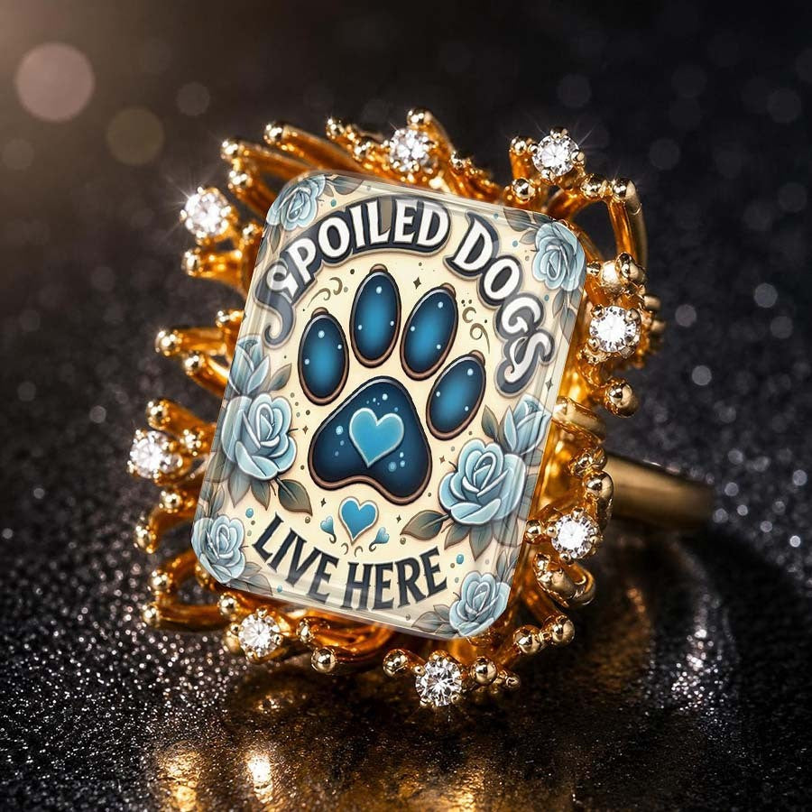Spoiled Dogs Paw Square Ring