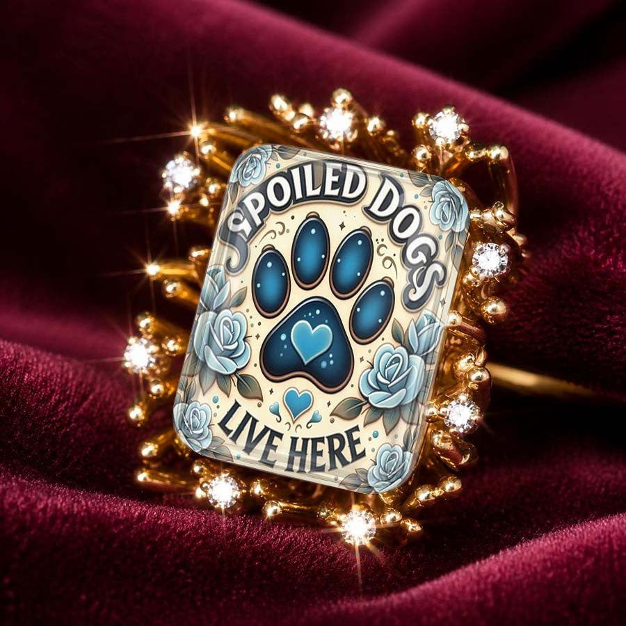 Spoiled Dogs Paw Square Ring