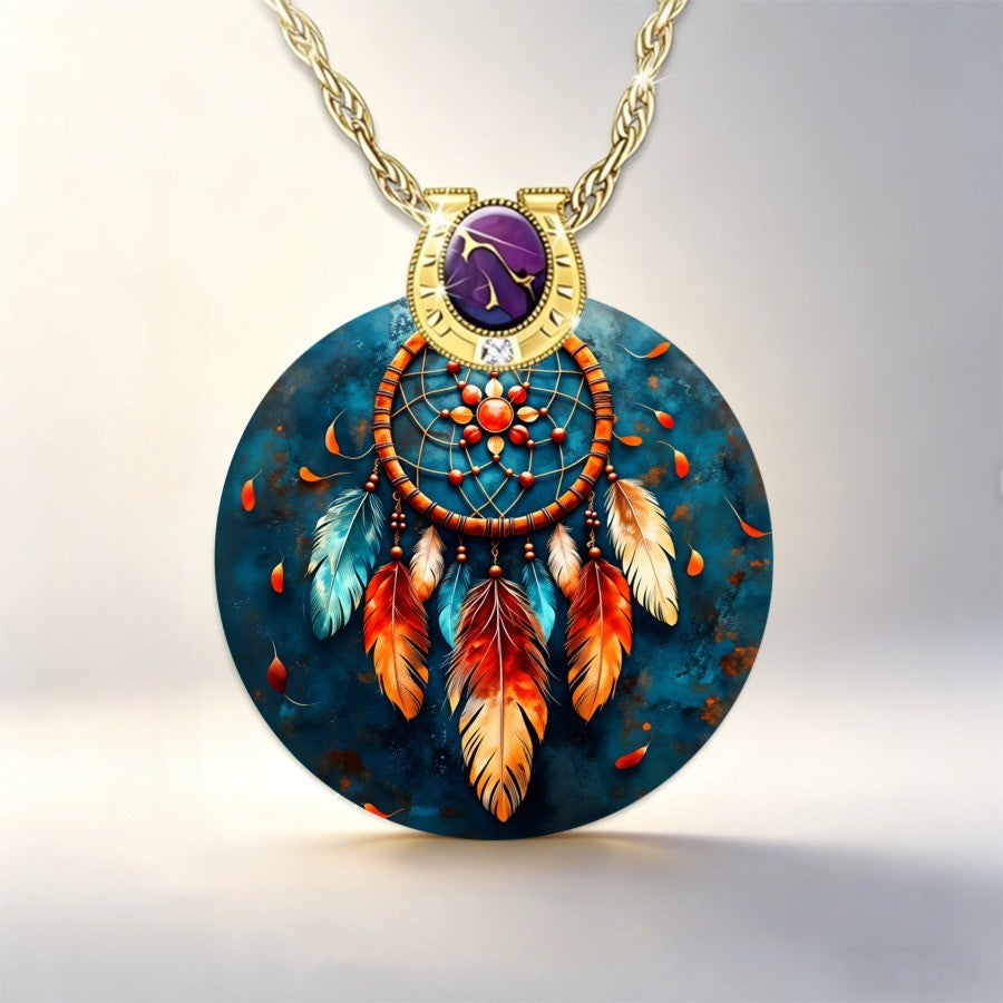 Celestial Dreamcatcher Pendant Necklace