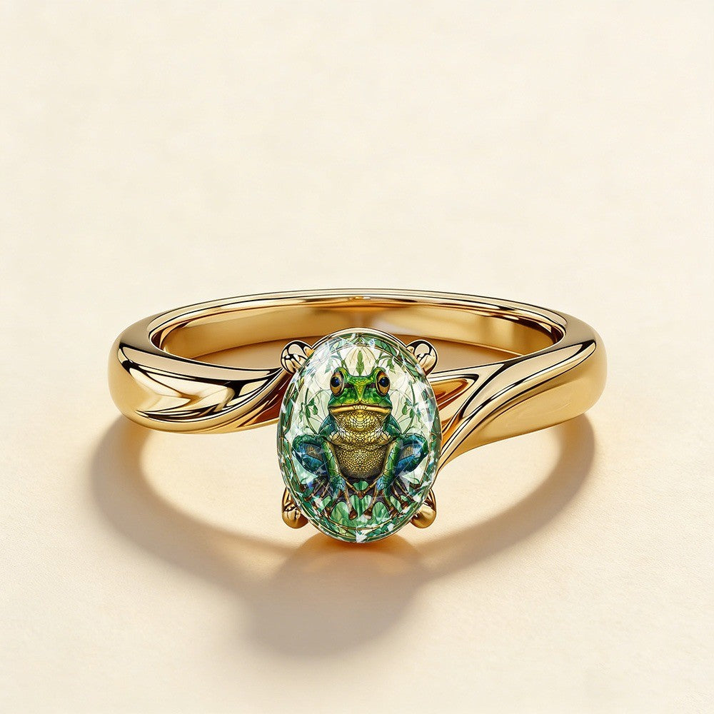 Frog Oval Statement Ring