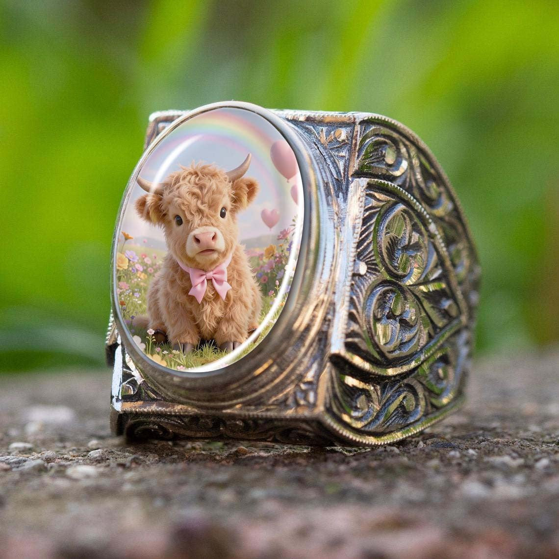 Highland Calf Dome Ring