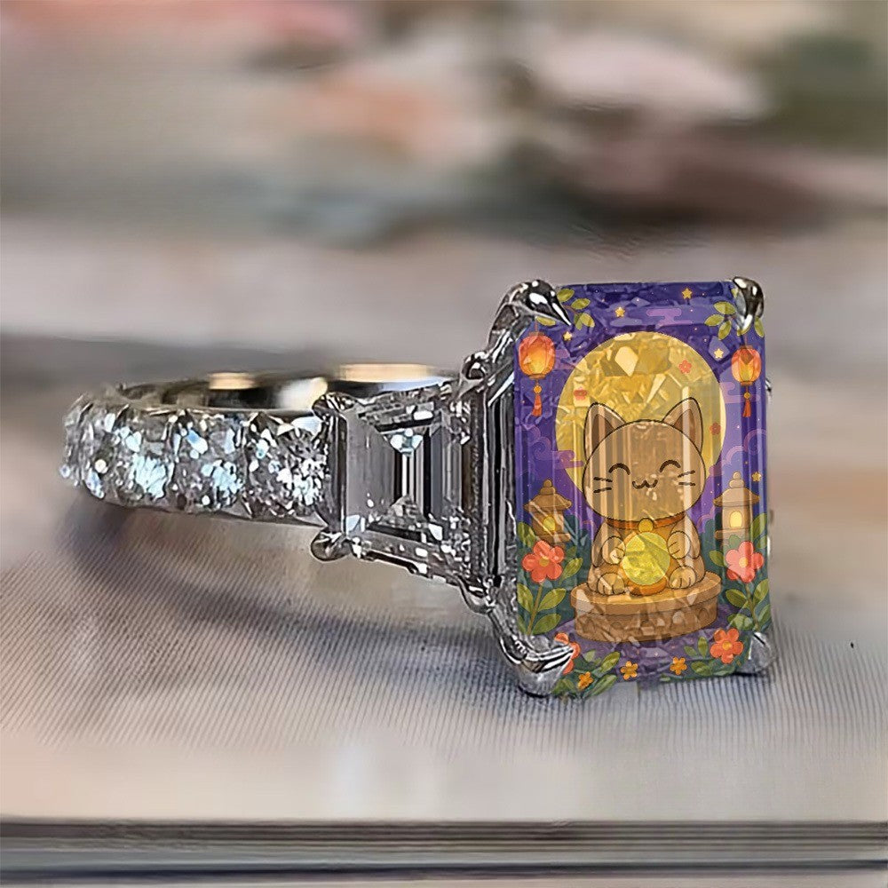 Lucky Cat Square Ring