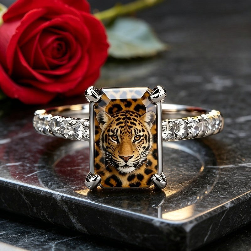 Tiger Face Square Ring