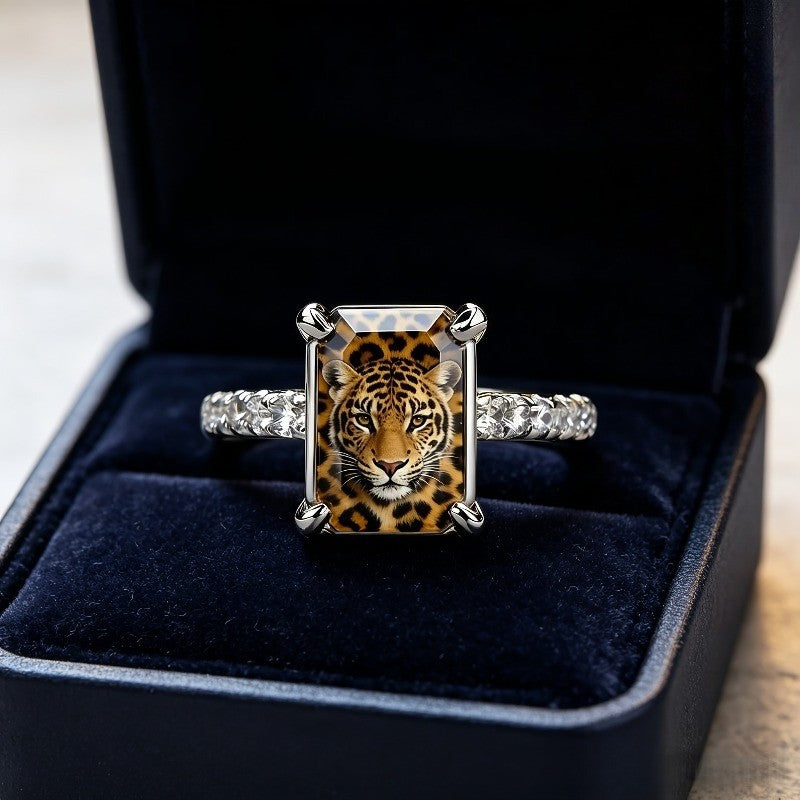 Tiger Face Square Ring
