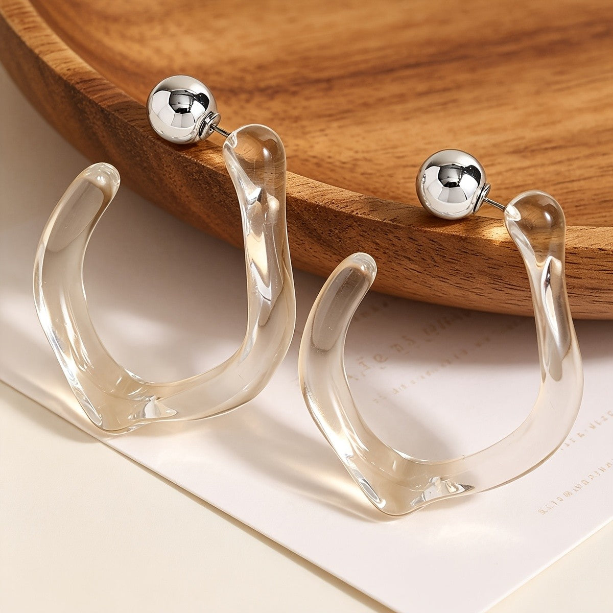 Clear Acrylic Hoop Earrings