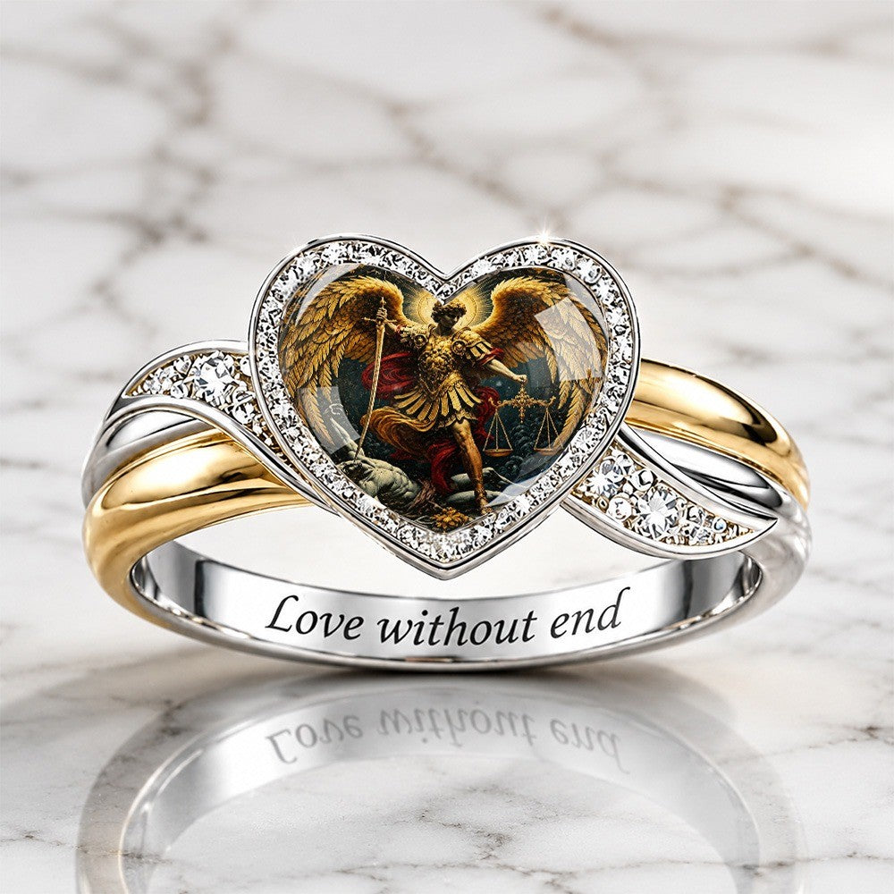 Archangel Heart Glass Ring