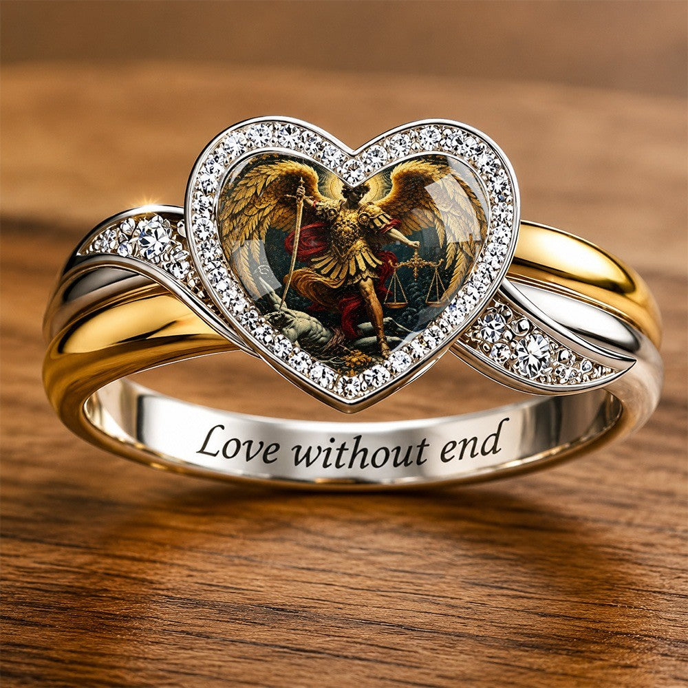 Archangel Heart Glass Ring