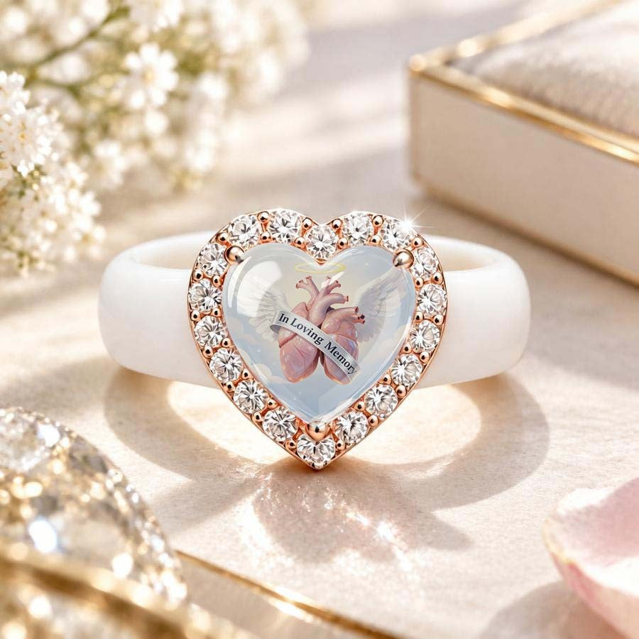 Memorial Angel Heart Ring