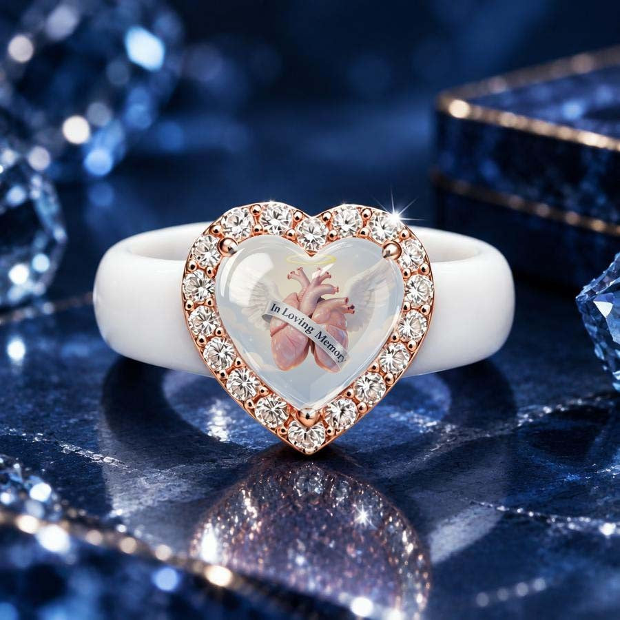 Memorial Angel Heart Ring