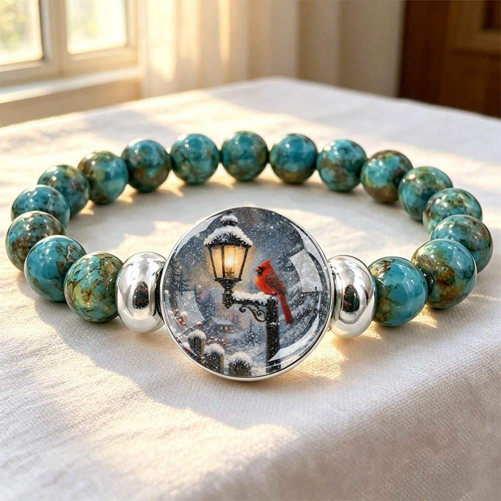 Winter Cardinal Street Lamp Bracelet