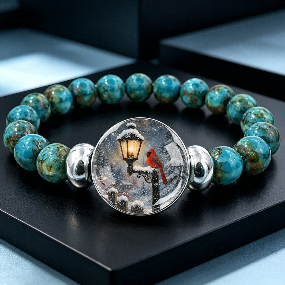 Winter Cardinal Street Lamp Bracelet