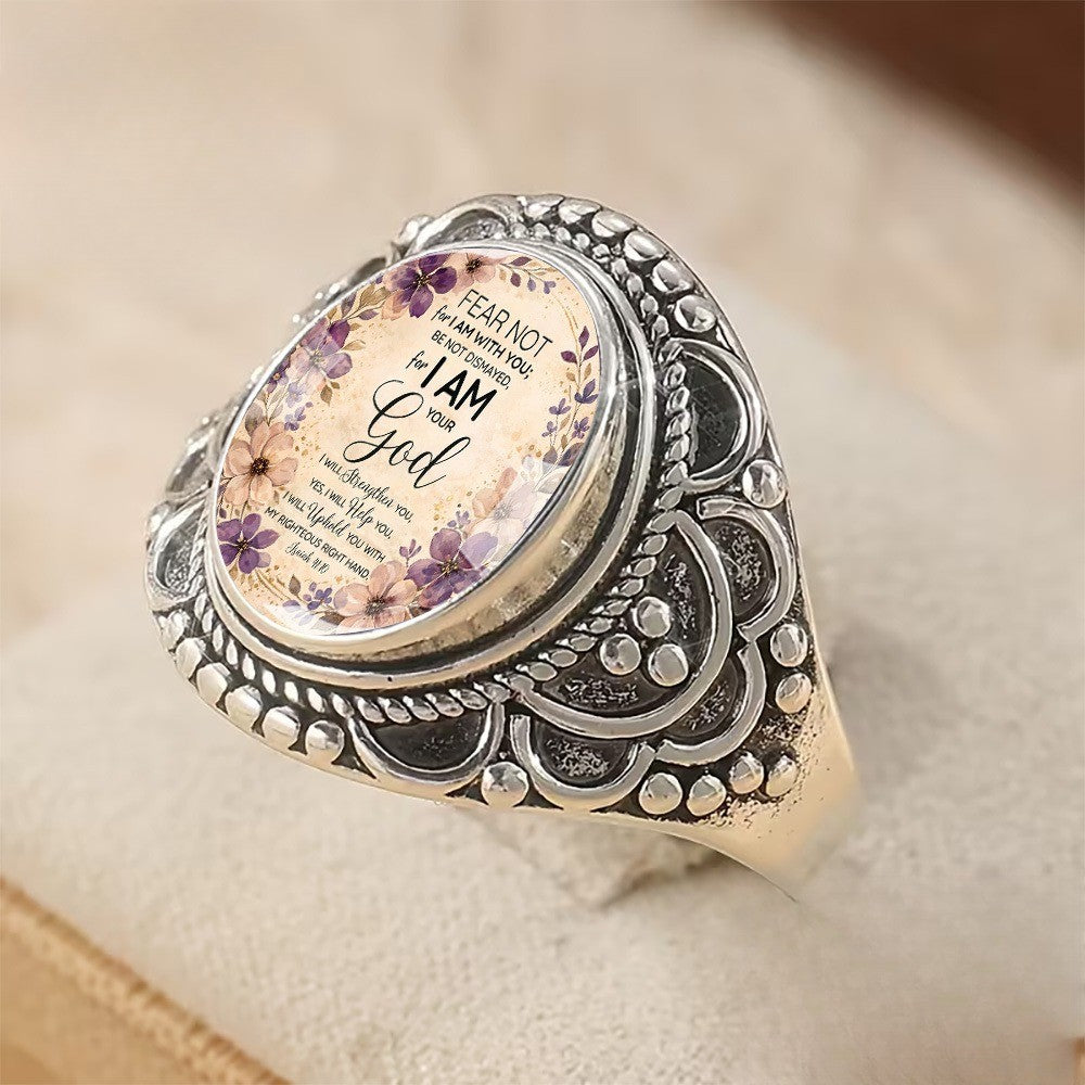 Fear Not Floral Oval Ring
