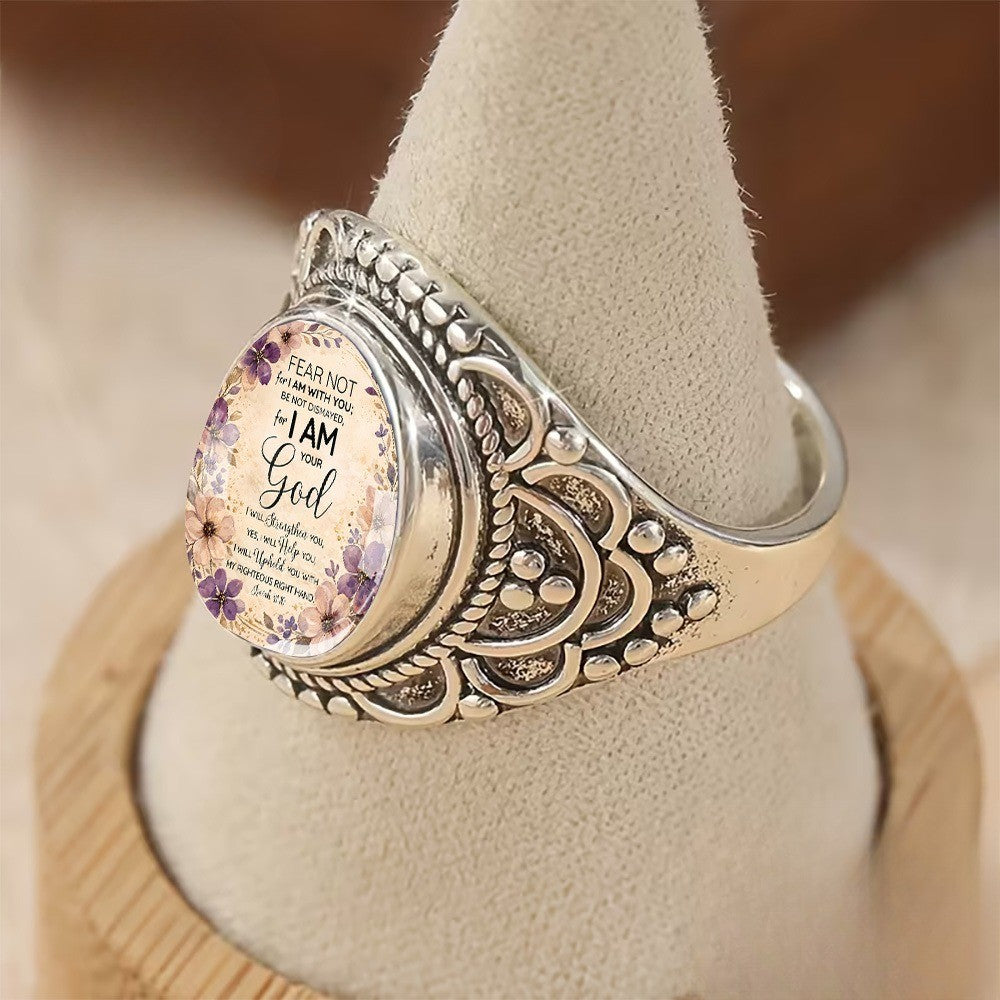 Fear Not Floral Oval Ring