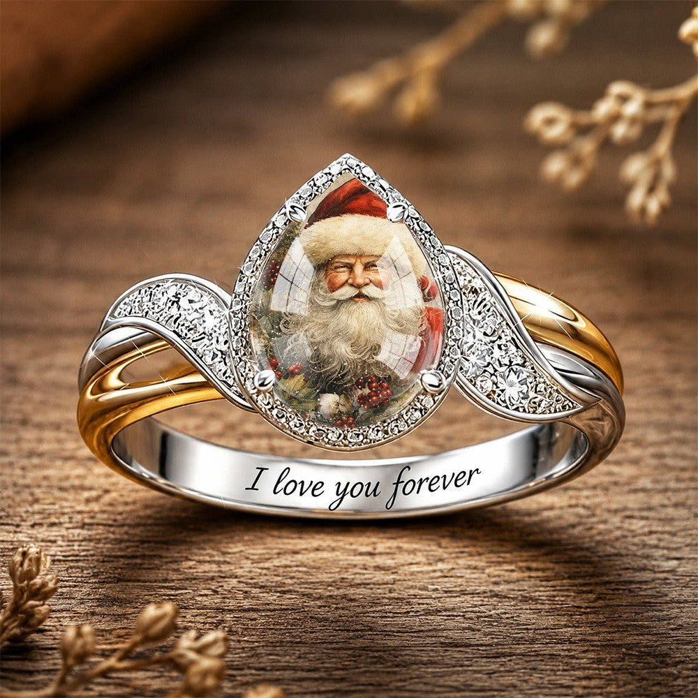 Santa Claus Teardrop Ring