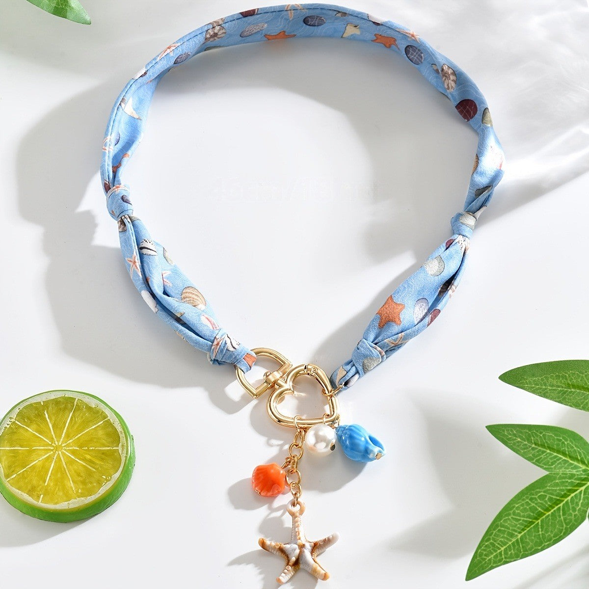 Ocean Print Fabric Necklace