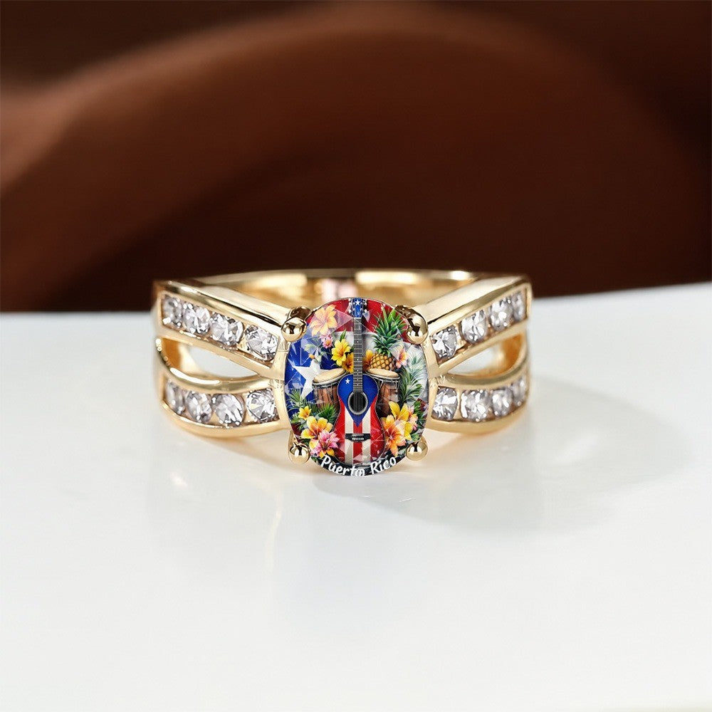 Puerto Rico Guitar Oval Ring