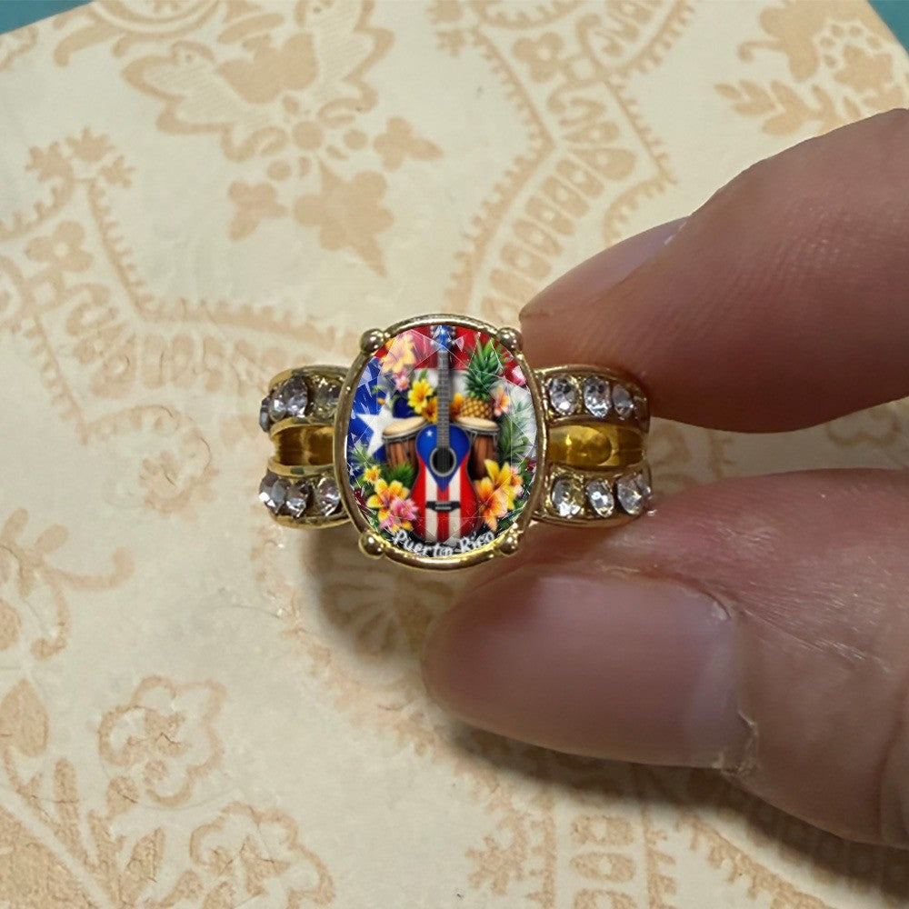 Puerto Rico Guitar Oval Ring