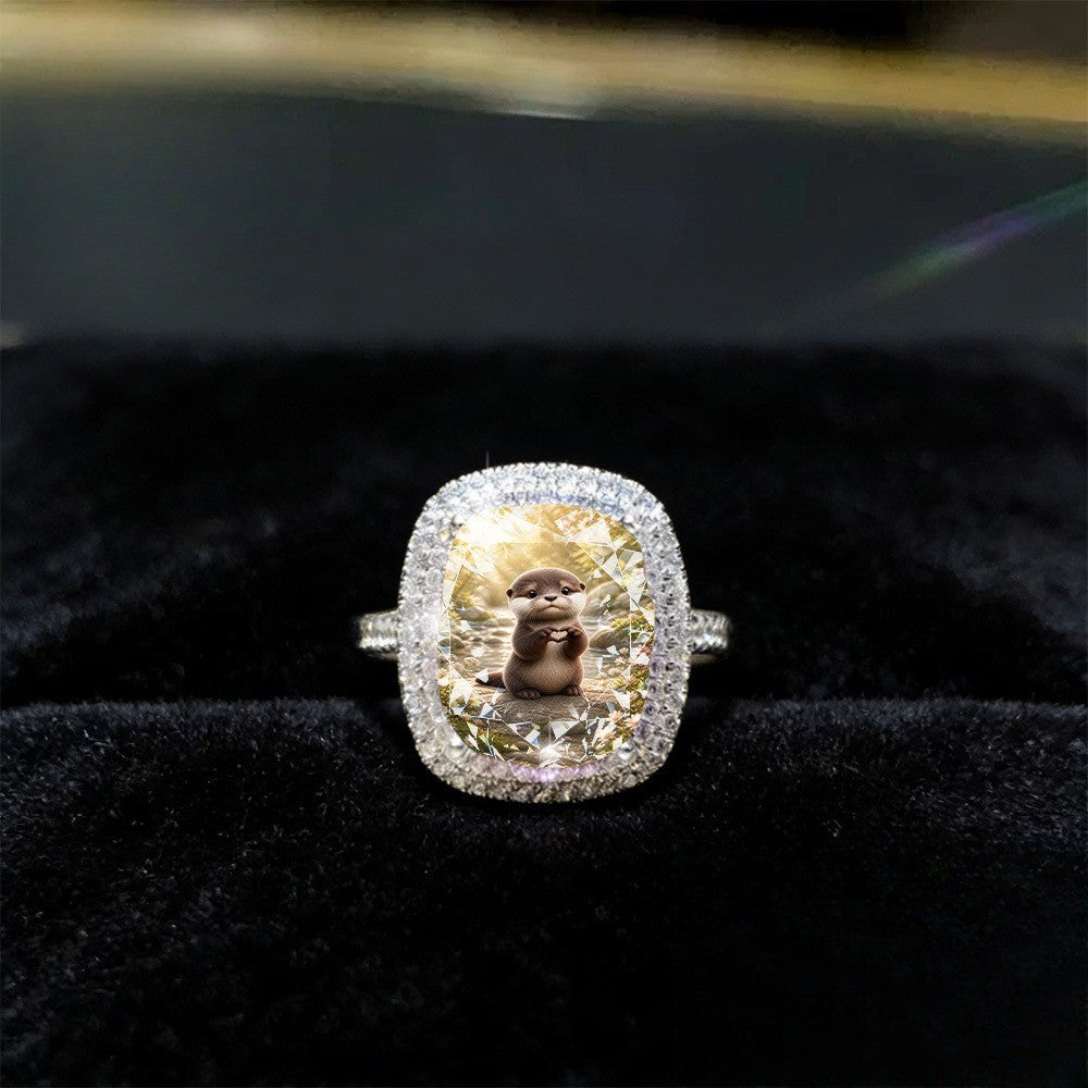 Otter Heart Statement Ring