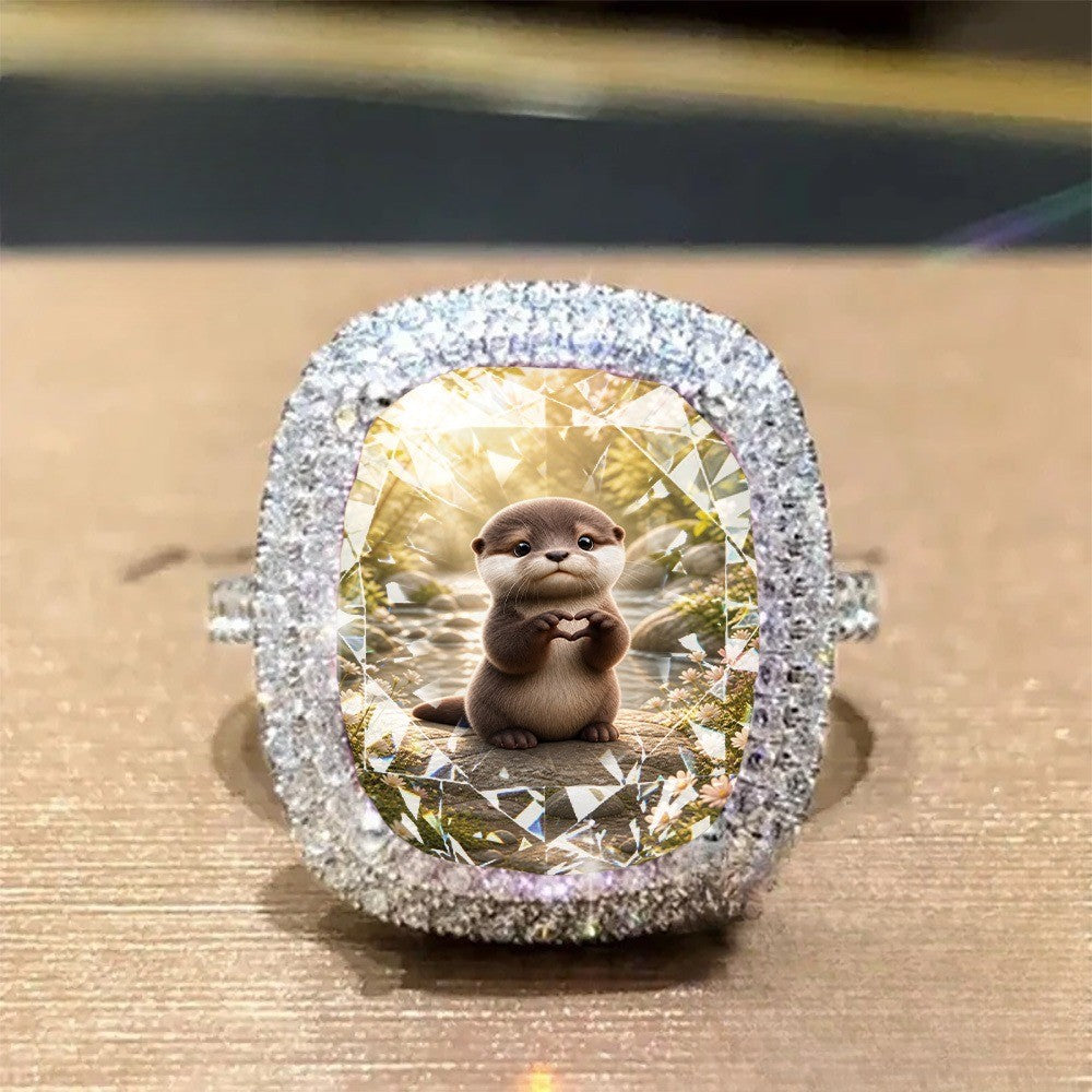 Otter Heart Statement Ring