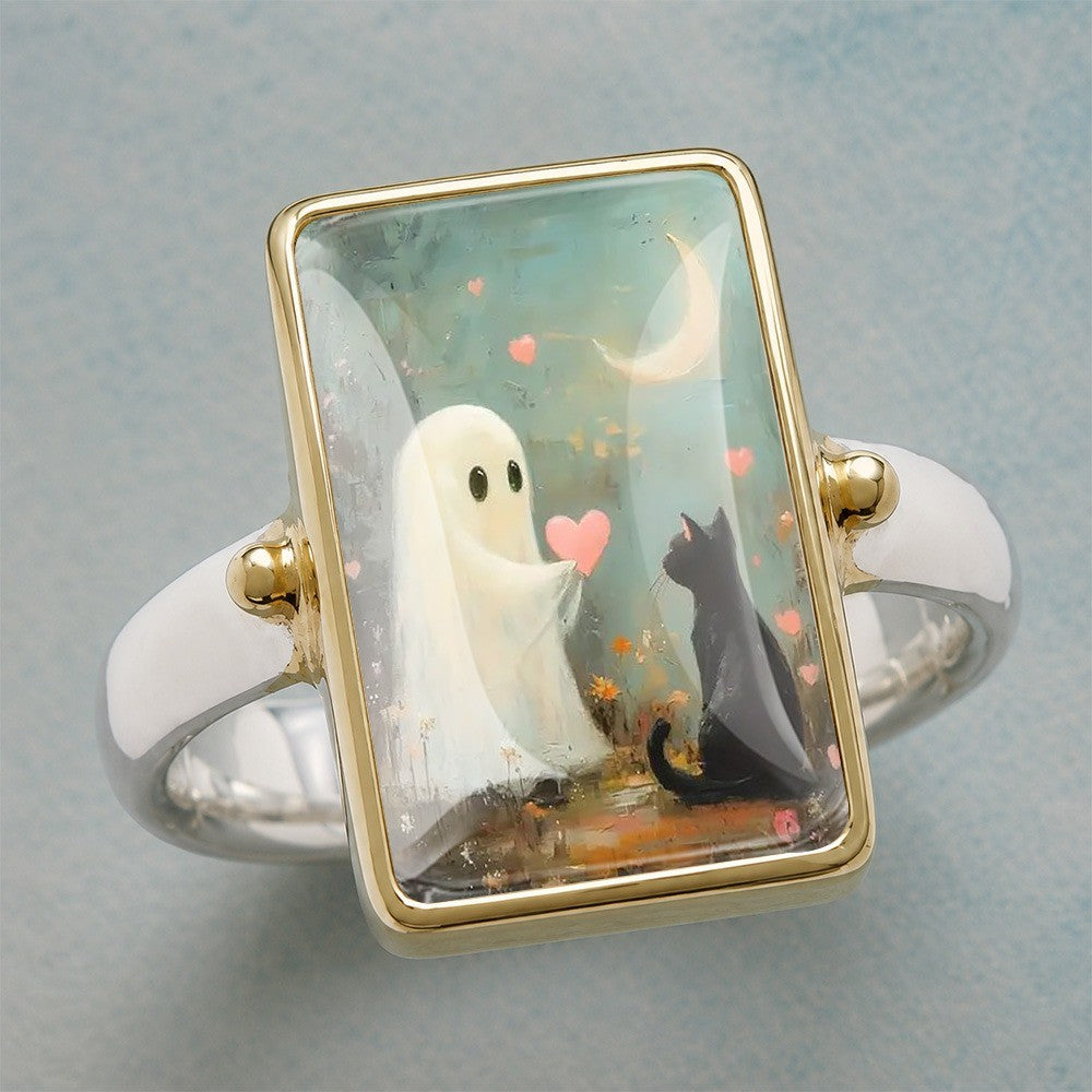 Ghost & Cat Moonlit Ring