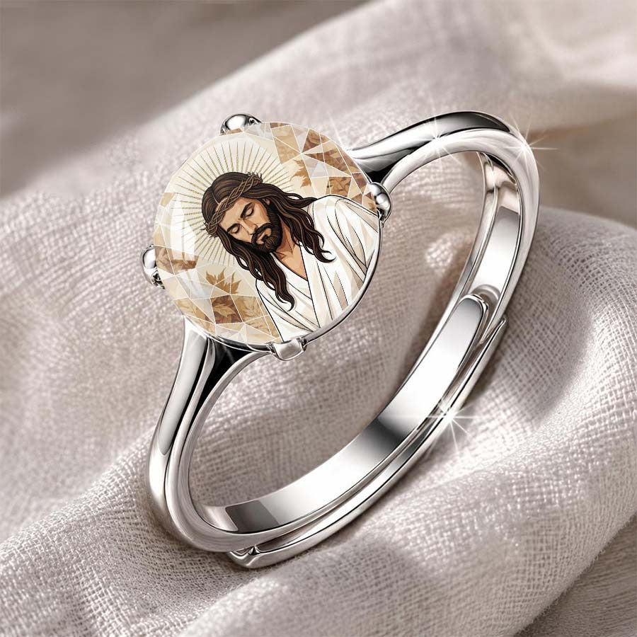 Radiant Portrait Glass Dome Ring