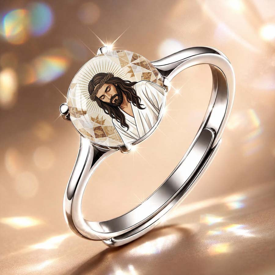 Radiant Portrait Glass Dome Ring
