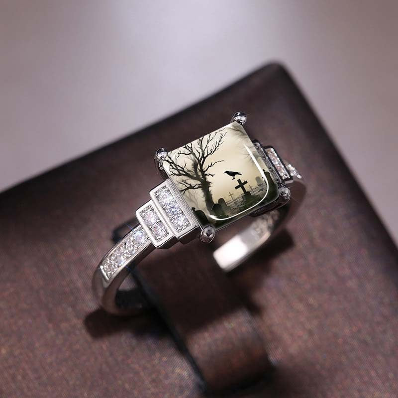Gothic Cemetery Square Ring