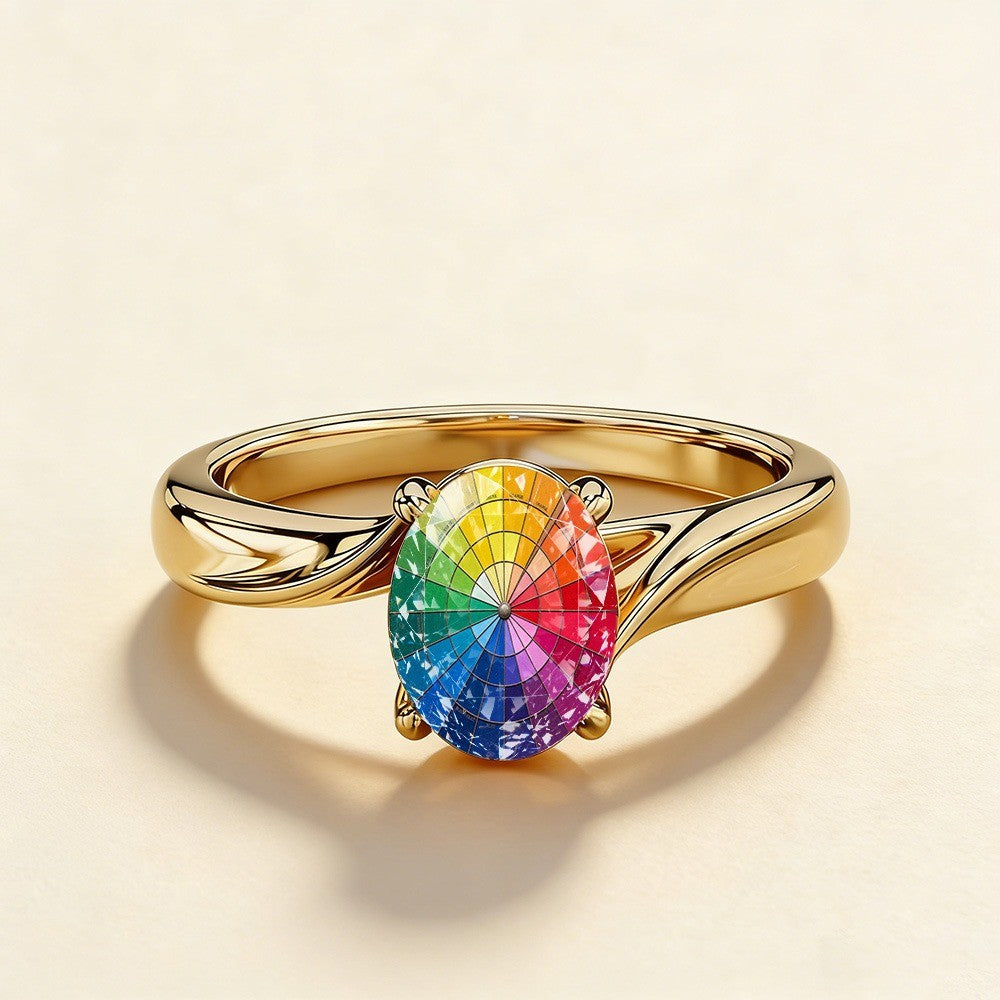 Rainbow Color Wheel Ring