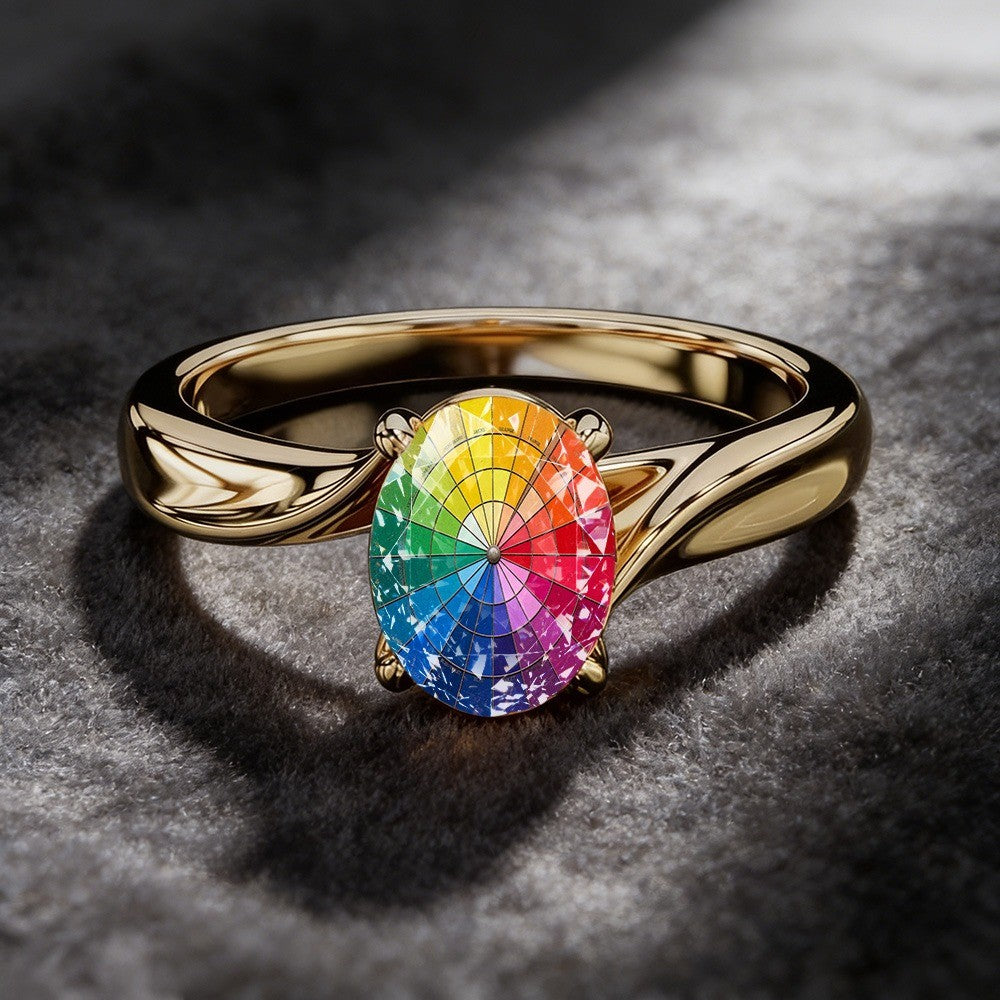 Rainbow Color Wheel Ring