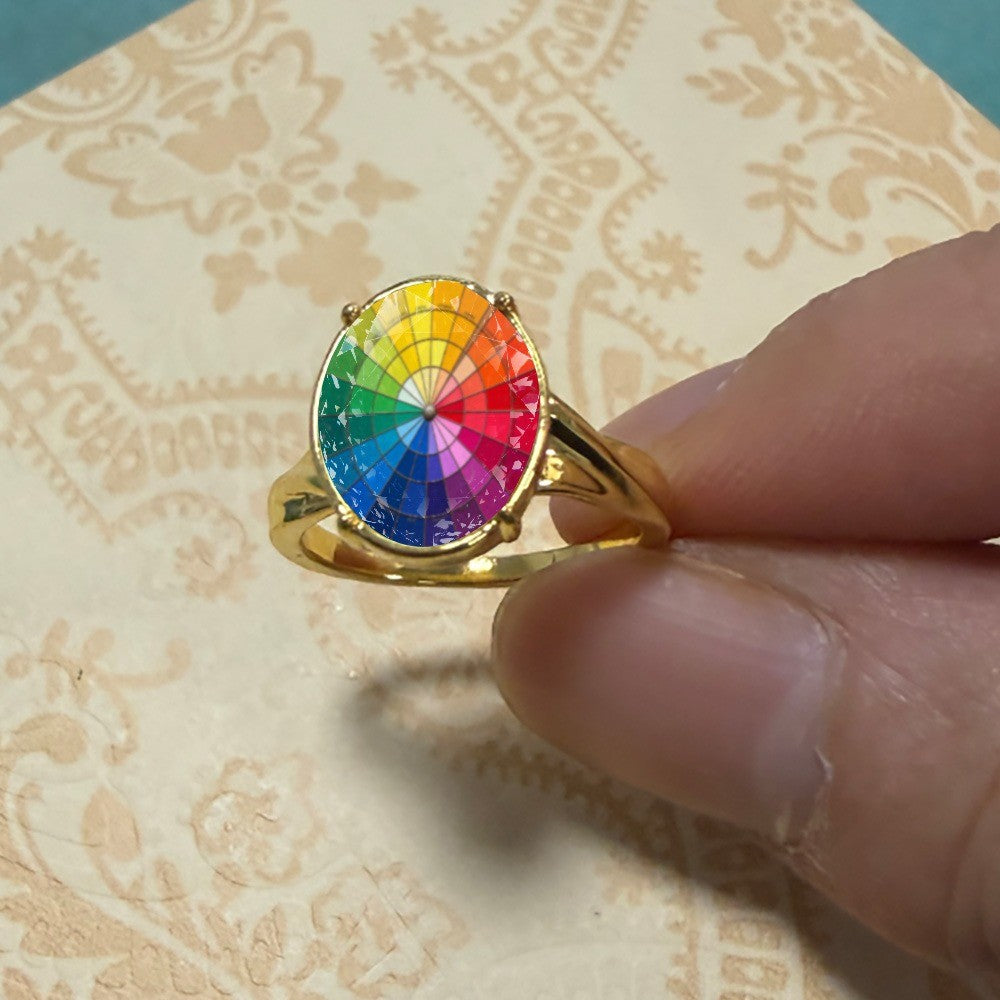Rainbow Color Wheel Ring