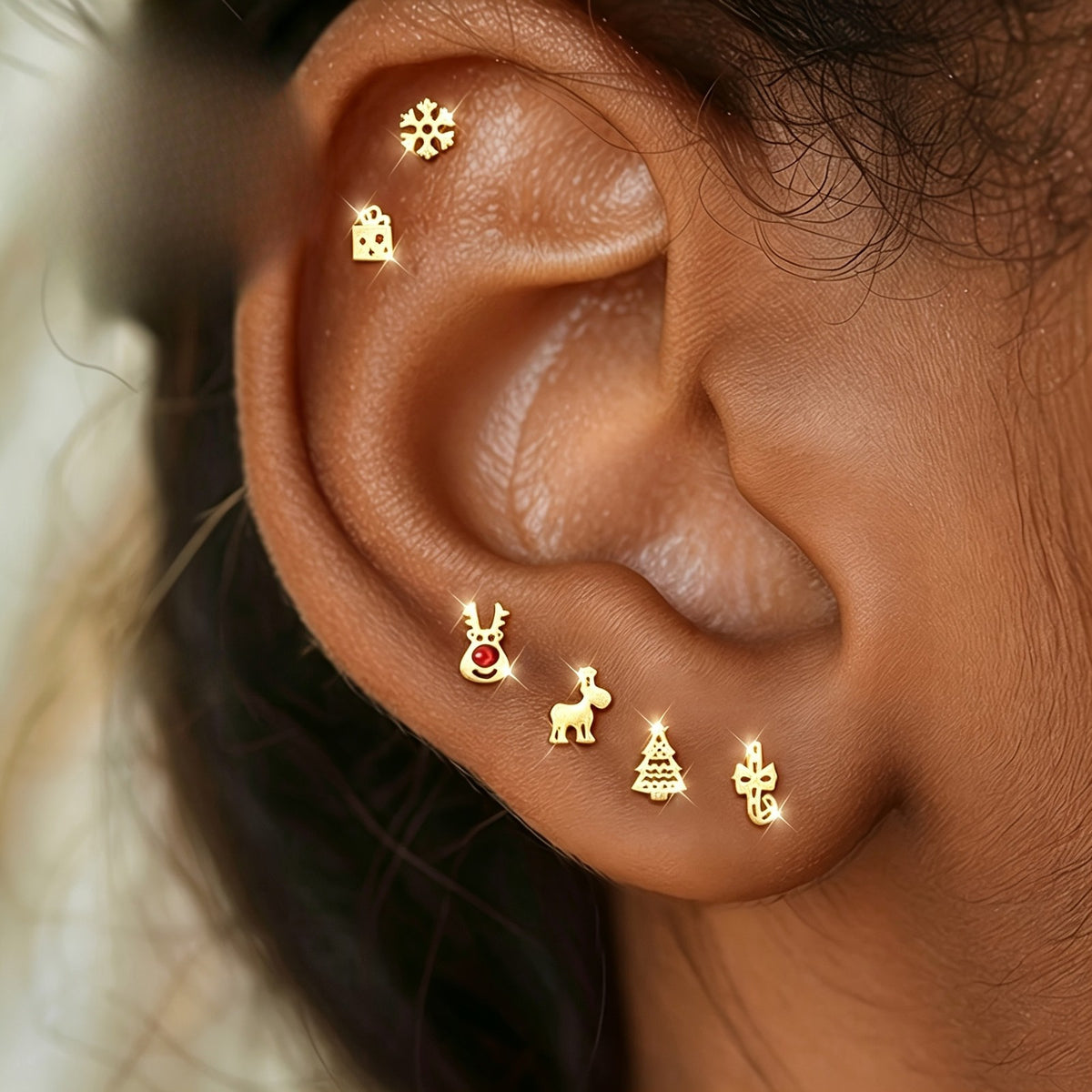Christmas Charm Stud Earring Set