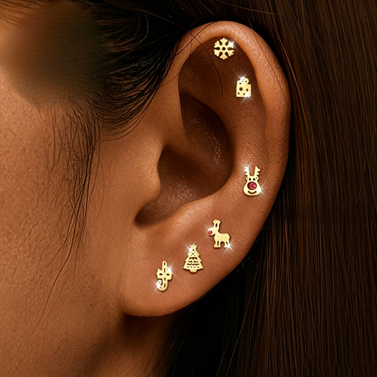 Christmas Charm Stud Earring Set