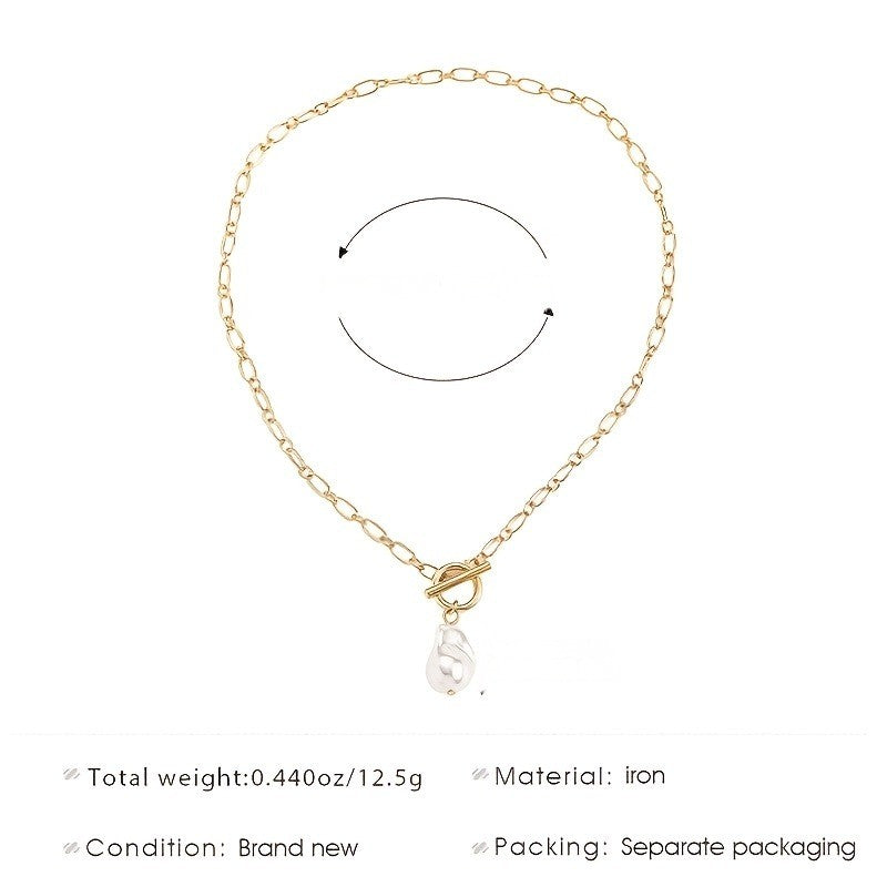 Turquoise Oval Toggle Chain Necklace