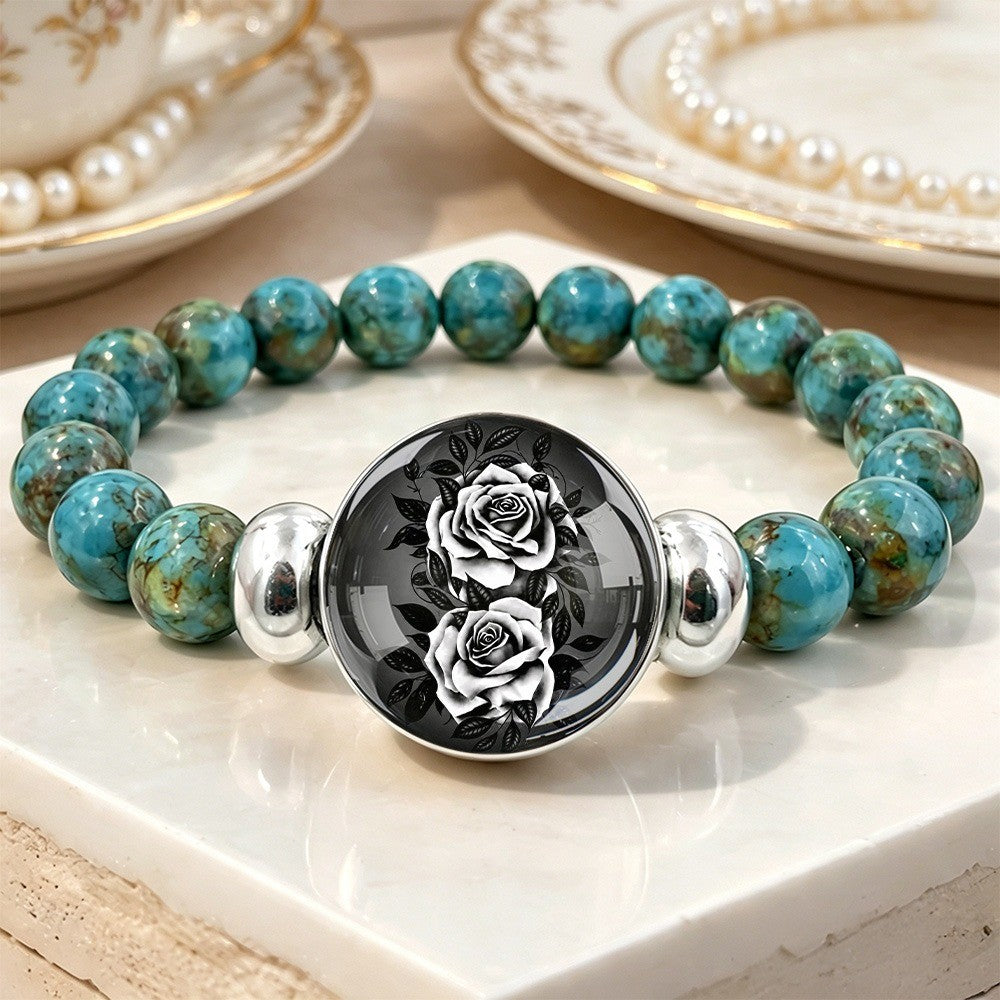 Black & White Rose Bracelet